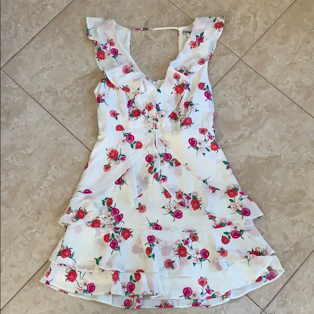 Express White Floral Dress